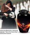Phoenix design adult cremation urn suitable for human ashes, perfect for male and remembrance of mom