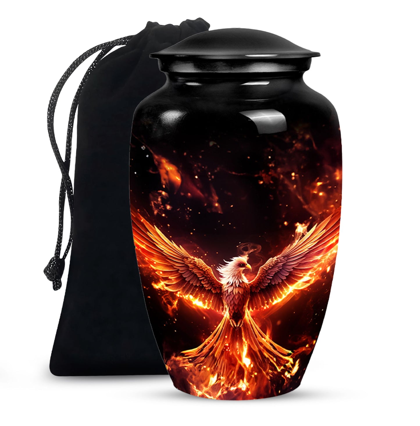 Classic Phoenix Urn - Aluminium Ash Holder for Male and Female