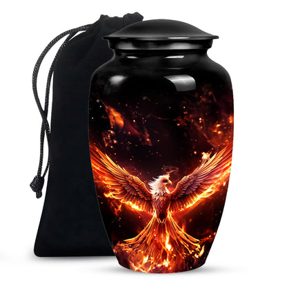 Classic Phoenix Urn - Aluminium Ash Holder for Male and Female