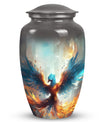 Large Phoenix Metal Urn perfect for adult male or female ashes, ideal cremation urn for ashes from Phoenix
