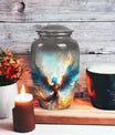 Large Phoenix Metal Urn perfect for adult male or female ashes, ideal cremation urn for ashes from Phoenix