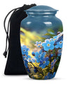 Forget Me Not Flower Cremation Urn for Human Ashes - Scorpion Grasses Urn