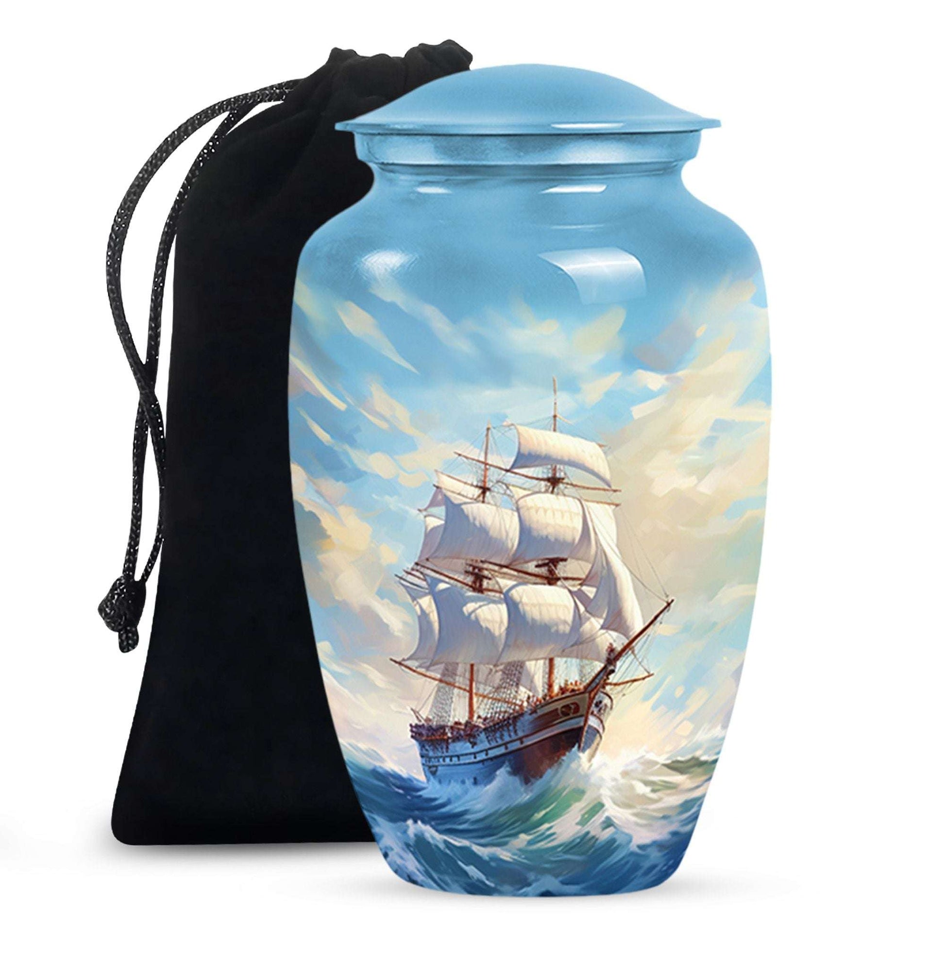 Sailing Ship Urn For Women & Men - Ocean Keepsake Urns For Human Ashes