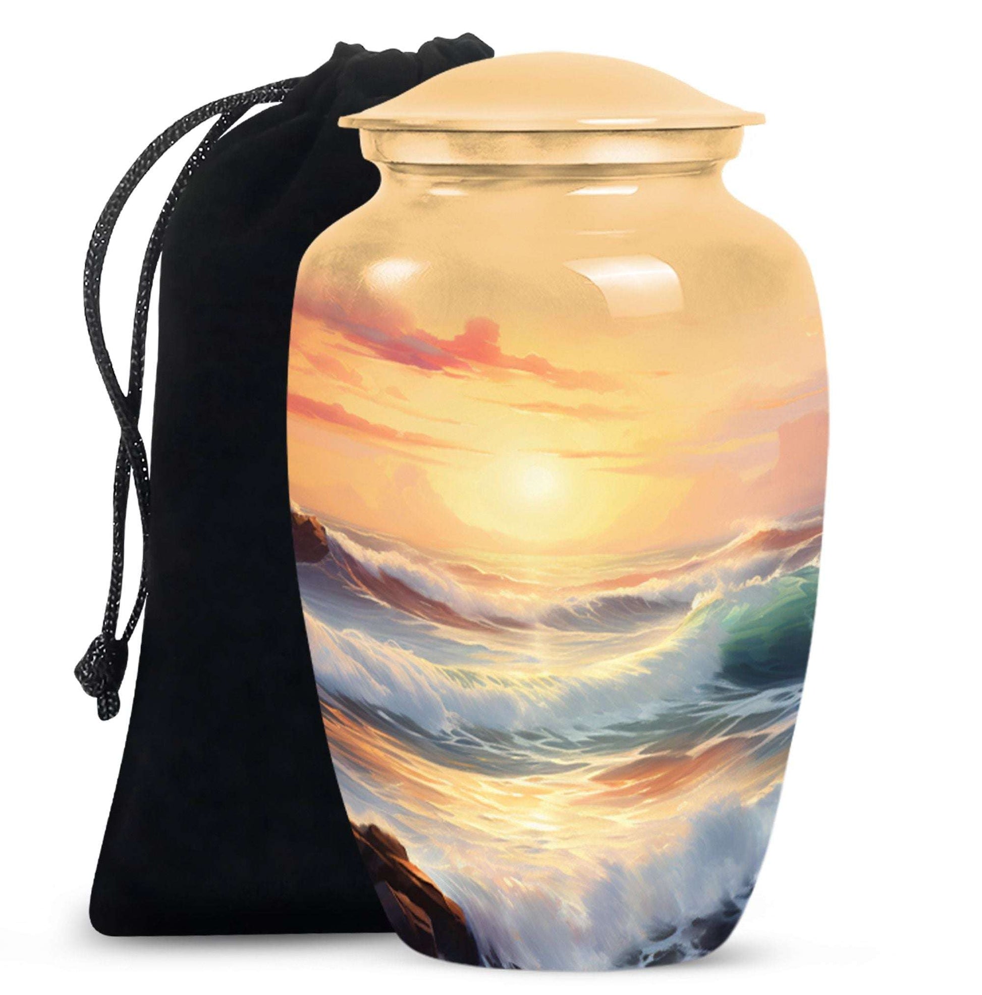 Ocean Sunset Cremation Urn For Mom – Beach Memorial Urns For Ashes