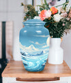 Elegantly designed Sky  Clouds Urn, a large cremation urn for storing ashes of an adult male or female.