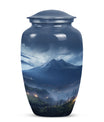 Large, gray Landscape Urn ideal as Cremation Container for Human Ashes, suitable for burial of adult female ashes