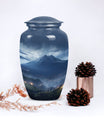 Large, gray Landscape Urn ideal as Cremation Container for Human Ashes, suitable for burial of adult female ashes