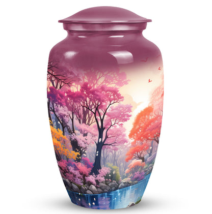 Large lake urn ideal for adult female burial, perfect metal cremation urn for burial in ground