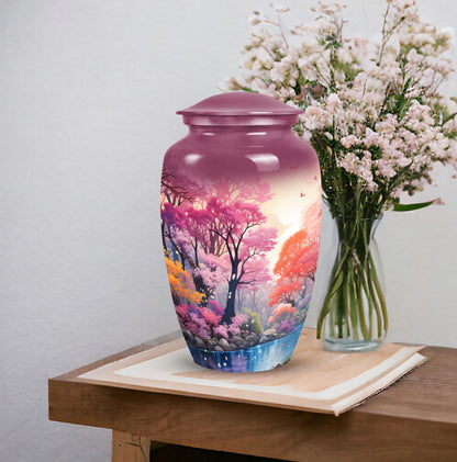 Large lake urn ideal for adult female burial, perfect metal cremation urn for burial in ground