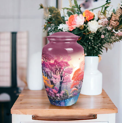 Large lake urn ideal for adult female burial, perfect metal cremation urn for burial in ground