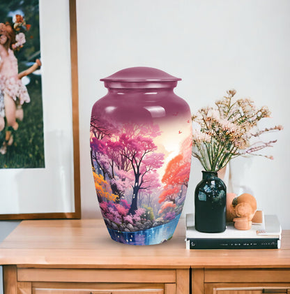 Large lake urn ideal for adult female burial, perfect metal cremation urn for burial in ground