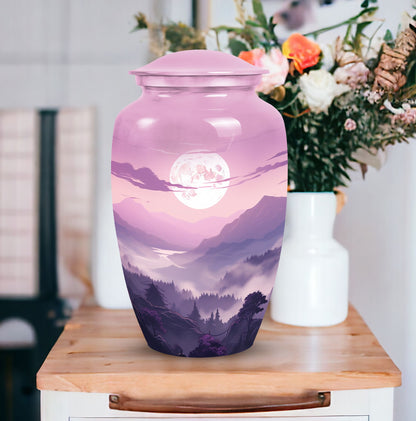 Large Mountains urn suitable for adult male burial or storing human ashes, ideal for burial in ground