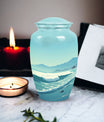 Large mountain-themed burial urn for adult human ashes, suitable for both men and women