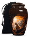 Wolf Adult Cremation Urns – Autumn Forest Cave Urns For Adult Male Ashes