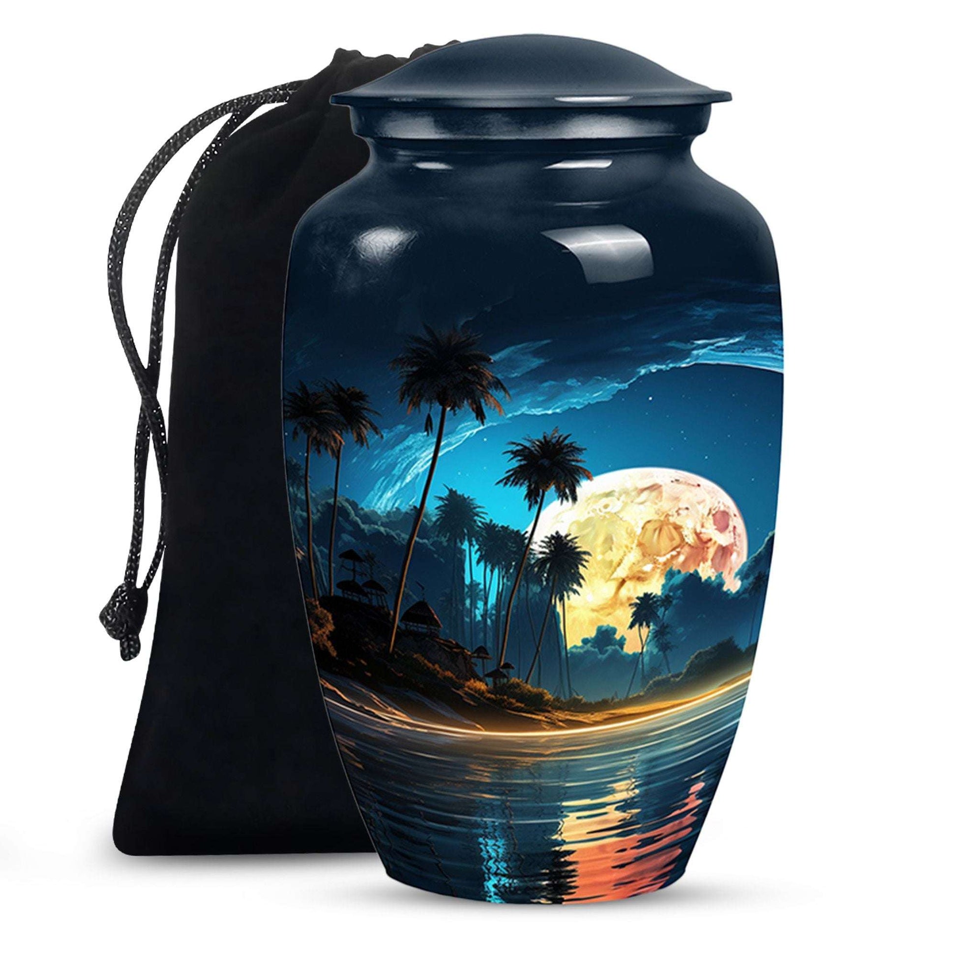 Full Moon Ocean Memorial Urn – Beach Cremation Urn for Ashes