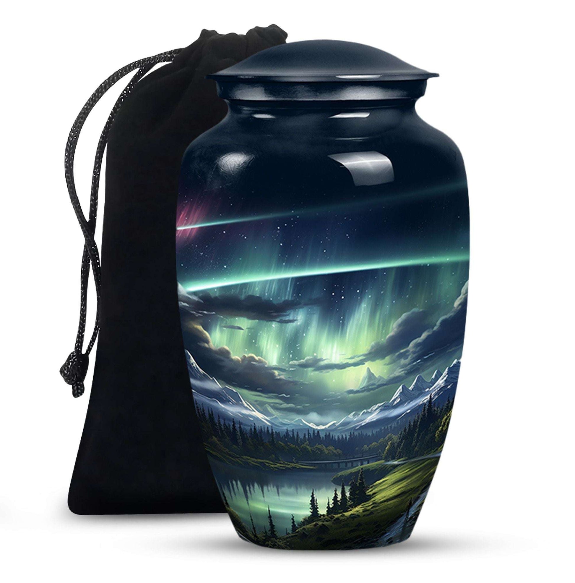 Northern Lights Cremation Urn – Aurora Borealis Funeral Keepsake Urns