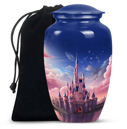 Personalized Castle Cremation Urn for Human Ashes - 10-inch, 200 cu in - Yatskia