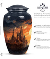 Image of 'The Twilight Castle', adult size cremation urn designed for women's ashes