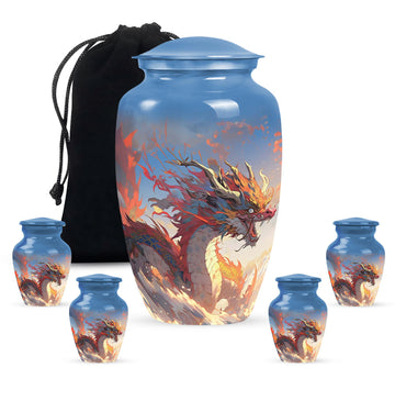 Large Urn With 4 Keepsake Urn