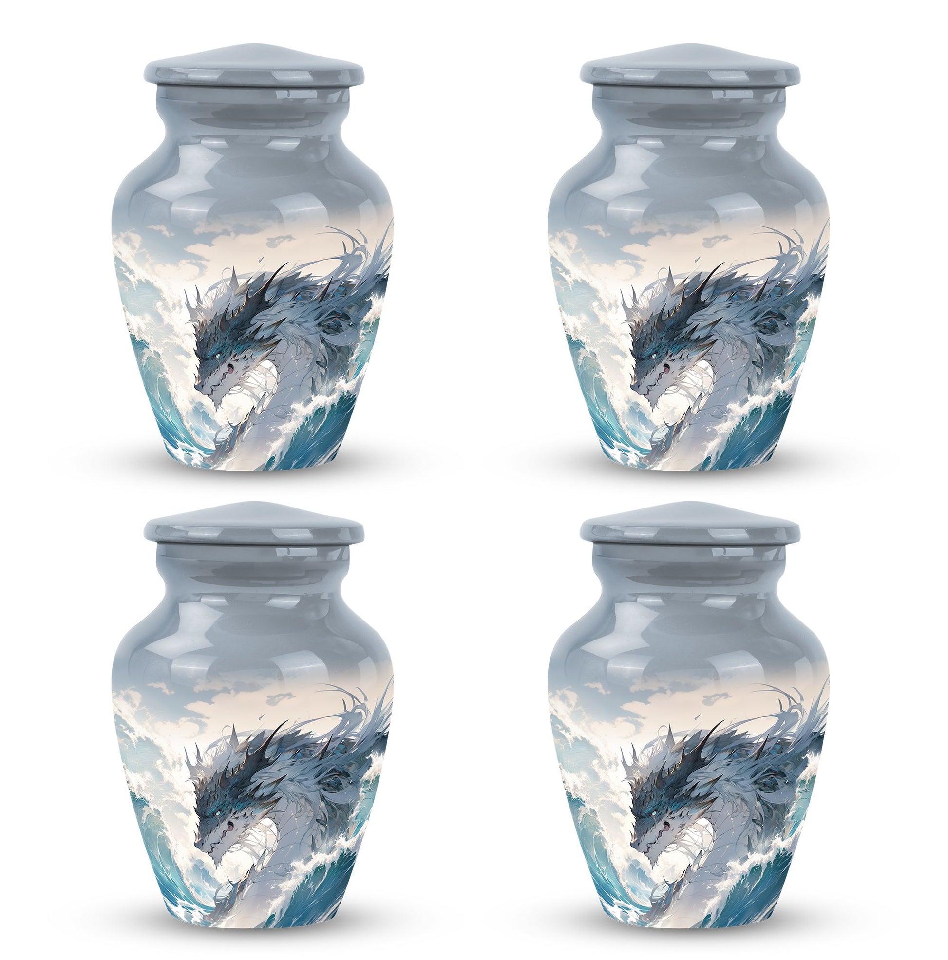 White Dragon Cremation Urn for Human Ashes - Funeral Urns For Ashes