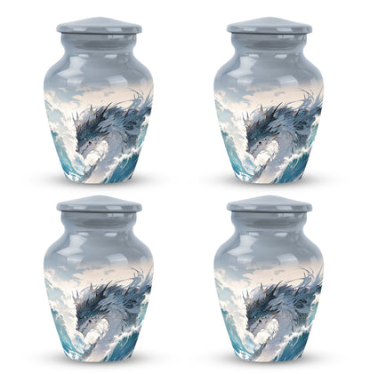 White Personalized Beach Cremation Urn for Human Ashes - 10-inch, 200 cu in - Yatskia