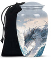 White Dragon Cremation Urn for Human Ashes - Funeral Urns For Ashes