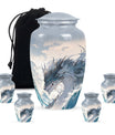 White Dragon Cremation Urn for Human Ashes - Funeral Urns For Ashes