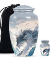 White Dragon Cremation Urn for Human Ashes - Funeral Urns For Ashes