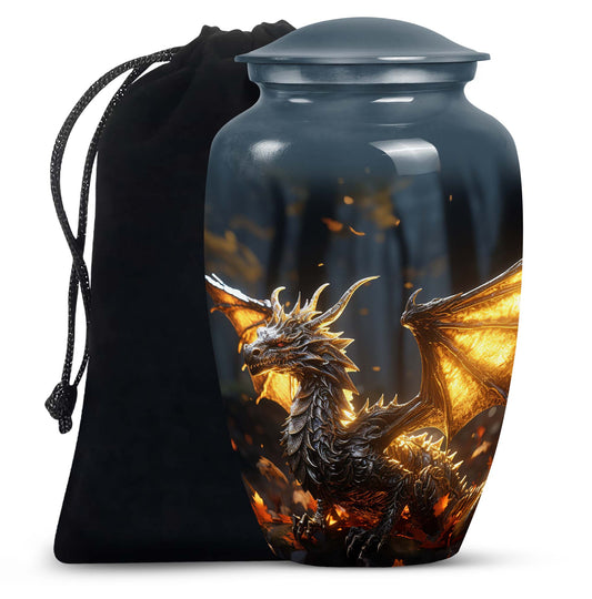 Golden Dragon Cremation Urn for Human Ashes - Funeral Urns For Adult