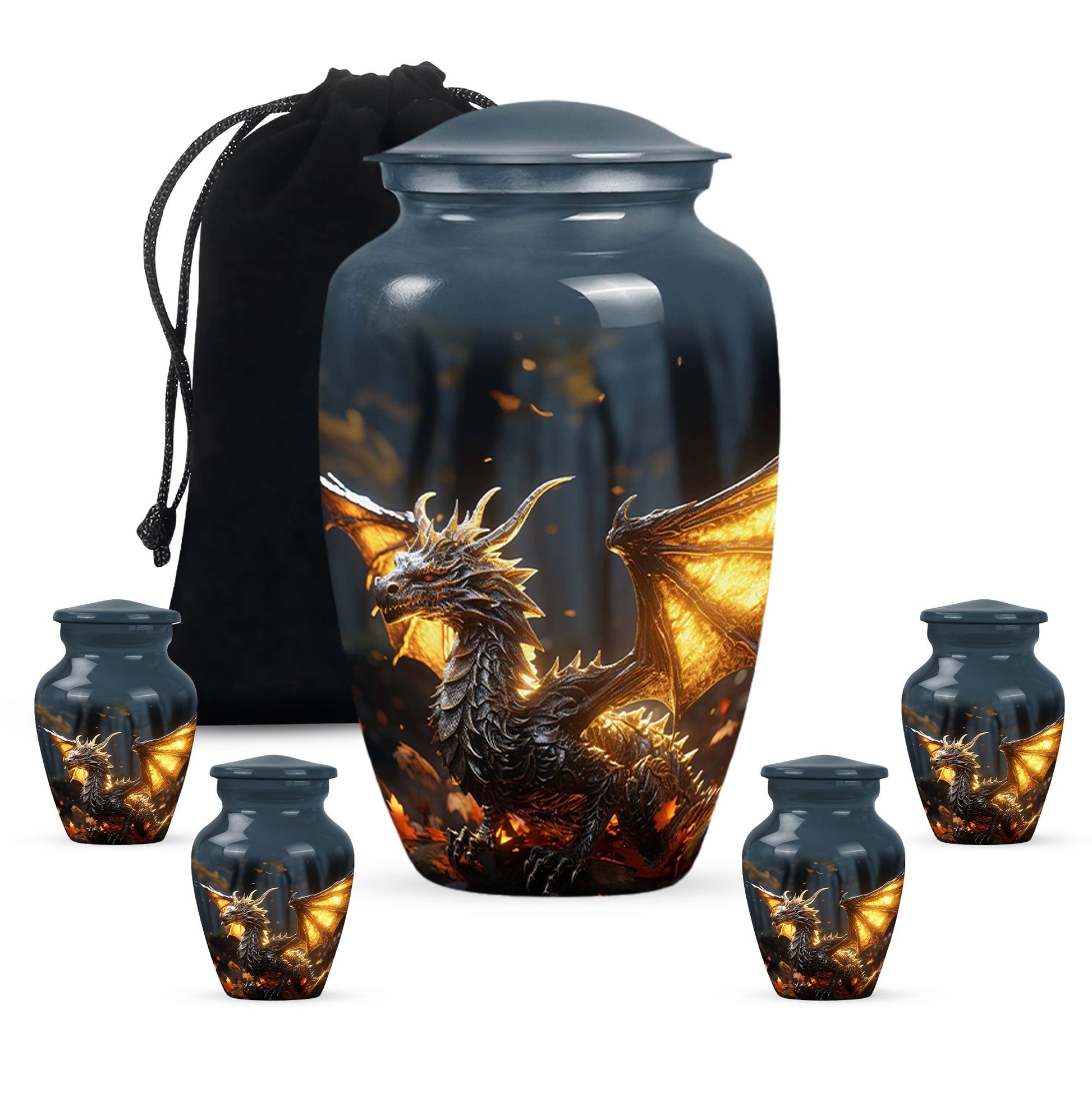 Golden Dragon Cremation Urn for Human Ashes - Funeral Urns For Adult