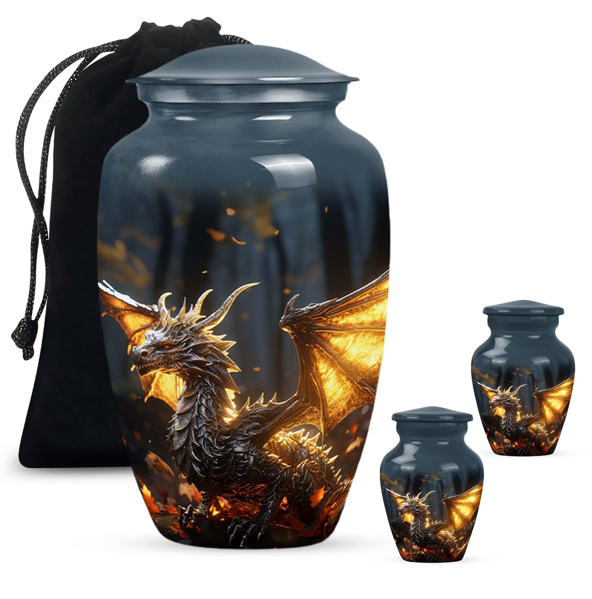 Golden Dragon Cremation Urn for Human Ashes - Funeral Urns For Adult