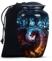 Dark Flame Dragon Cremation Urn for Human Ashes - Funeral Urns For Ashes