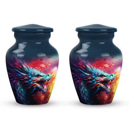 Colorful Dragon Urn - Dragon Urns Funeral Large Cremation Urns For Ashes