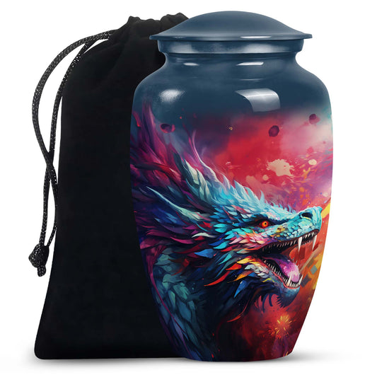 Colorful Dragon Urn - Dragon Urns Funeral Large Cremation Urns For Ashes