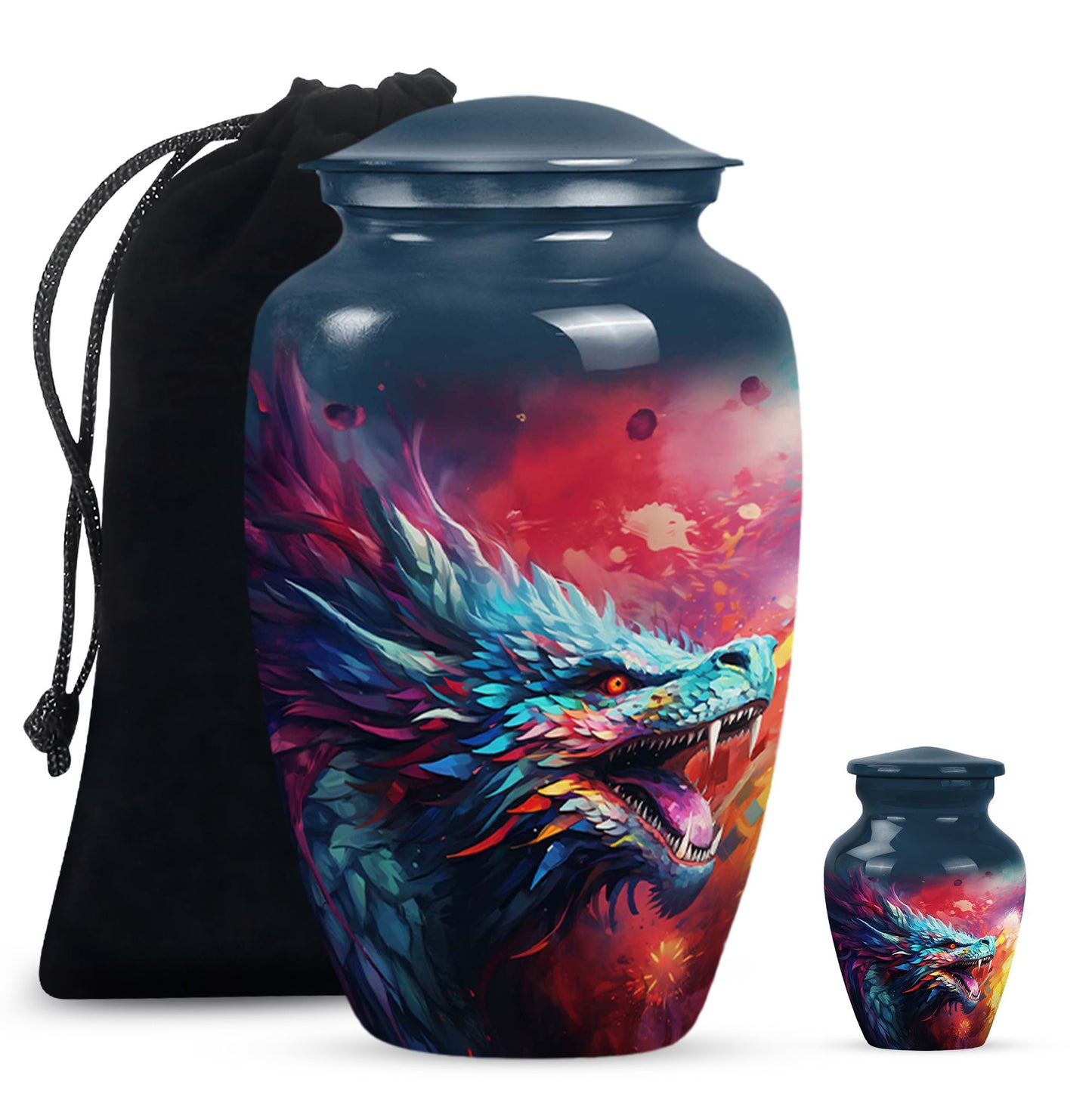 Colorful Dragon Urn - Dragon Urns Funeral Large Cremation Urns For Ashes