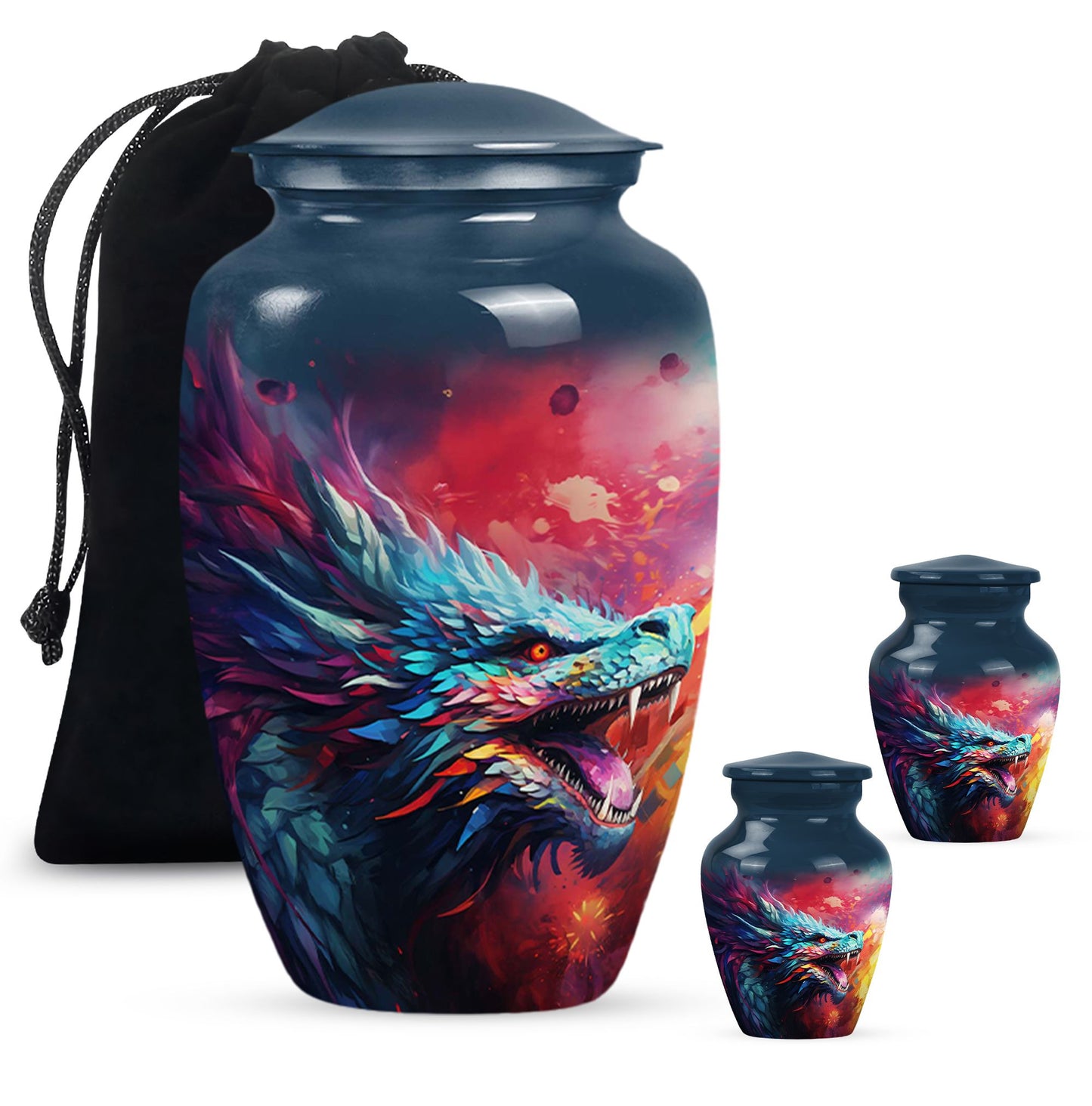 Colorful Dragon Urn - Dragon Urns Funeral Large Cremation Urns For Ashes