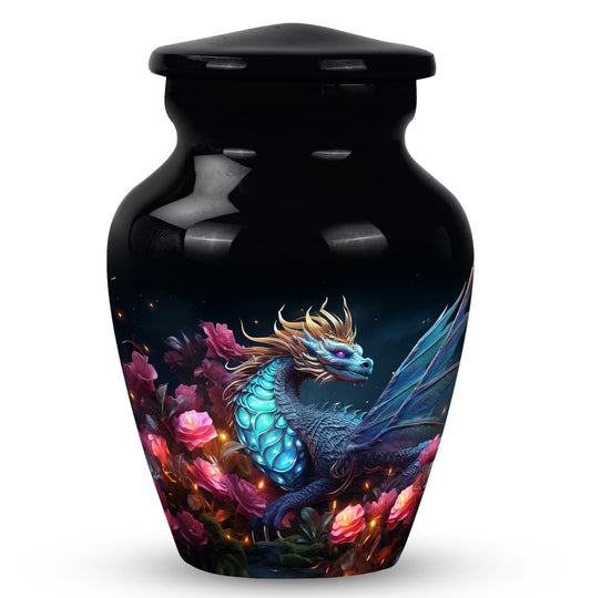 Dragon Moonlit Roses Urn - Dragon Urns Funeral Large  Urns