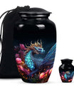 Dragon Moonlit Roses Urn - Dragon Urns Funeral Large  Urns