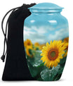 Sunflower Large Urns For Human Ashes – Floral Funeral Urns For Women