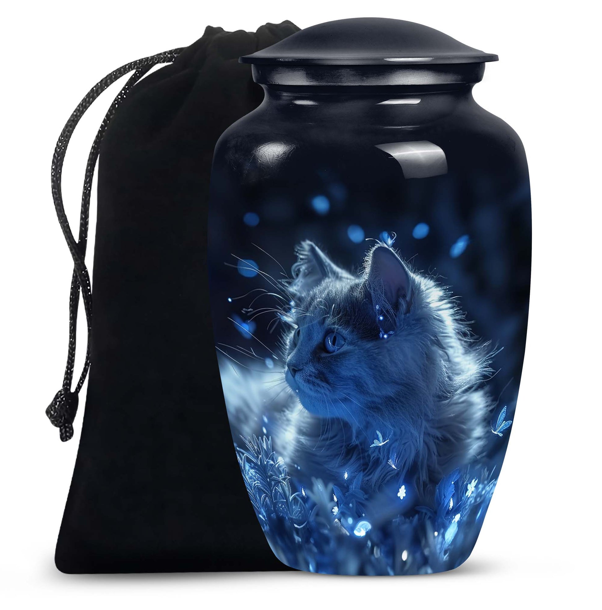 Cat Cremation Urn for Human Ashes – Blue Funeral Urns For Women