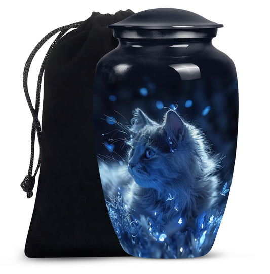 Cat Cremation Urn for Human Ashes – Blue Funeral Urns For Women