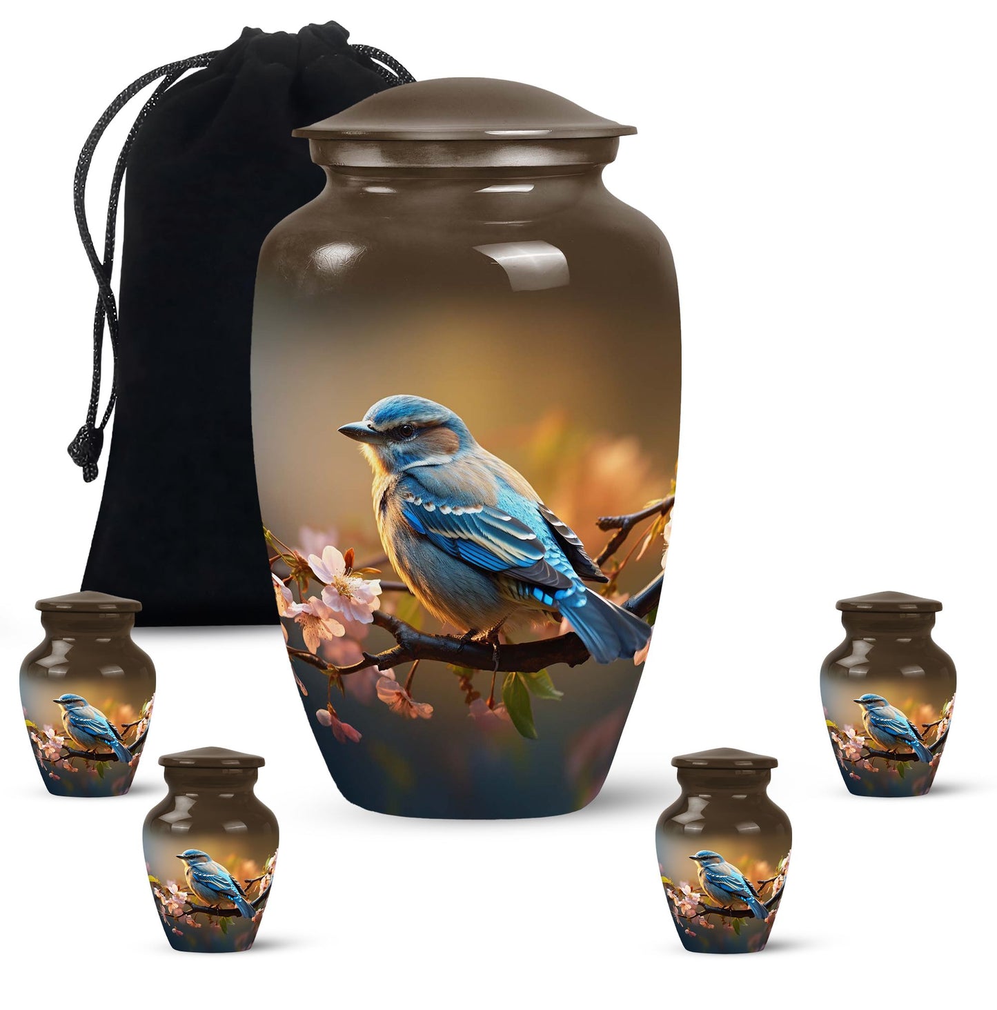 Personalized Bird Cremation Urn for Human Ashes - 10-inch, 200 cu in - Yatskia