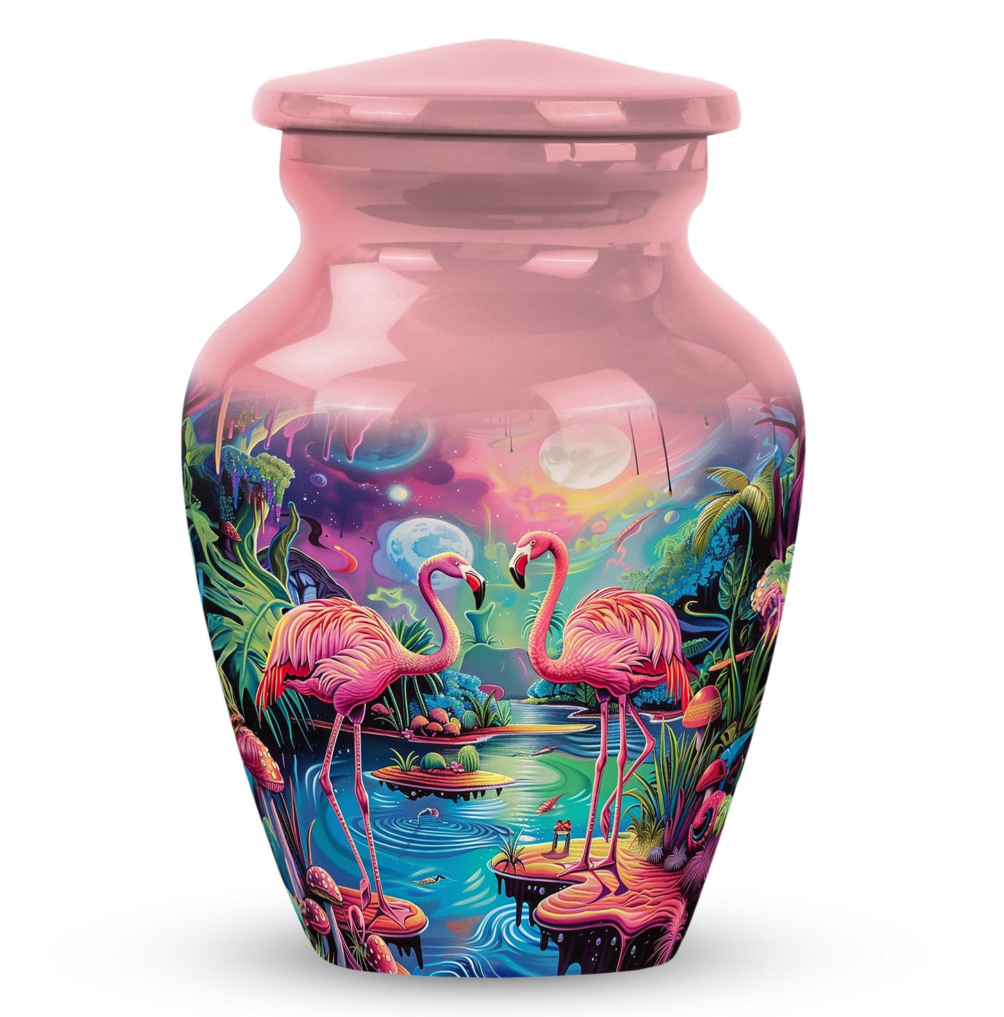 Pink Personalized Bird Cremation Urn for Adult - 10-inch, 200 cu in - Yatskia