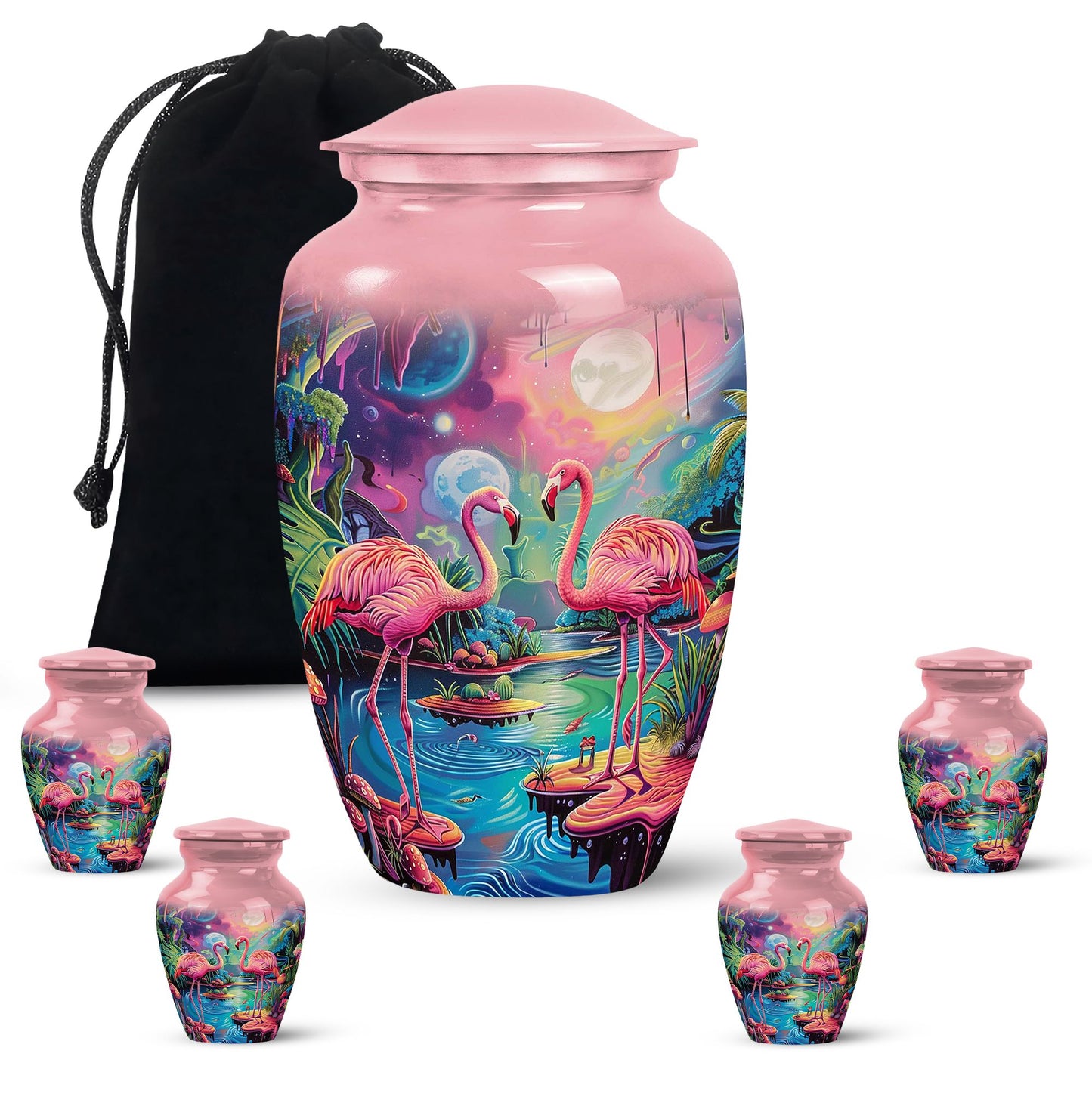 Pink Personalized Bird Cremation Urn for Adult - 10-inch, 200 cu in - Yatskia