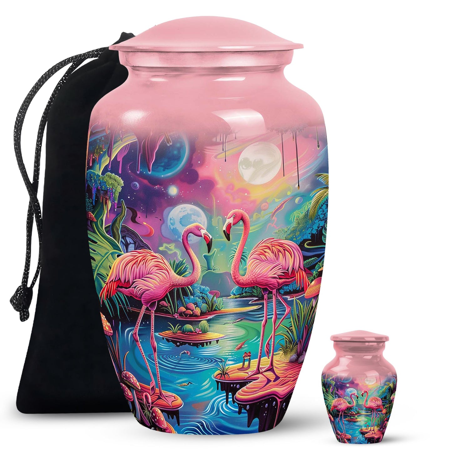 Pink Personalized Bird Cremation Urn for Adult - 10-inch, 200 cu in - Yatskia
