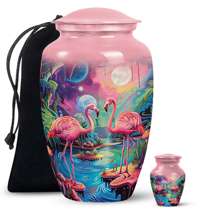 Pink Personalized Bird Cremation Urn for Adult - 10-inch, 200 cu in - Yatskia