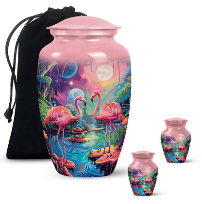 Pink Personalized Bird Cremation Urn for Adult - 10-inch, 200 cu in - Yatskia