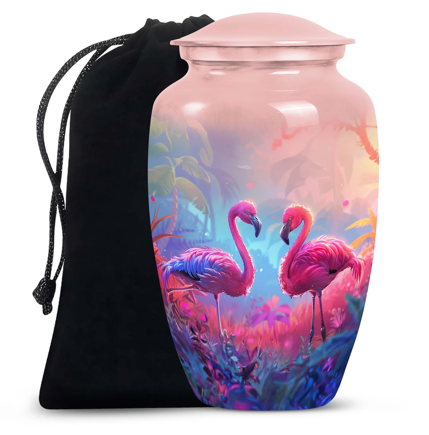Pink Personalized Bird Cremation Urn for Men & Women - 10-inch, 200 cu in - Yatskia