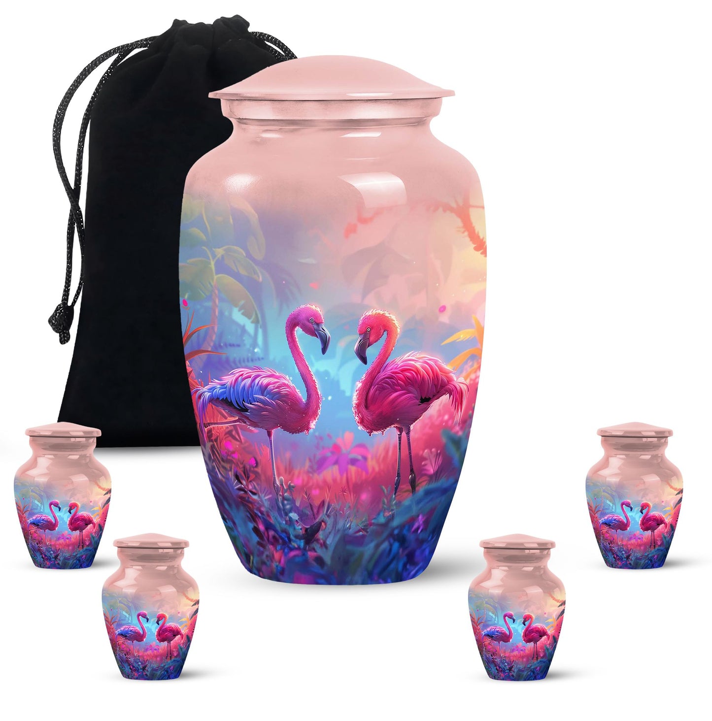 Pink Personalized Bird Cremation Urn for Men & Women - 10-inch, 200 cu in - Yatskia