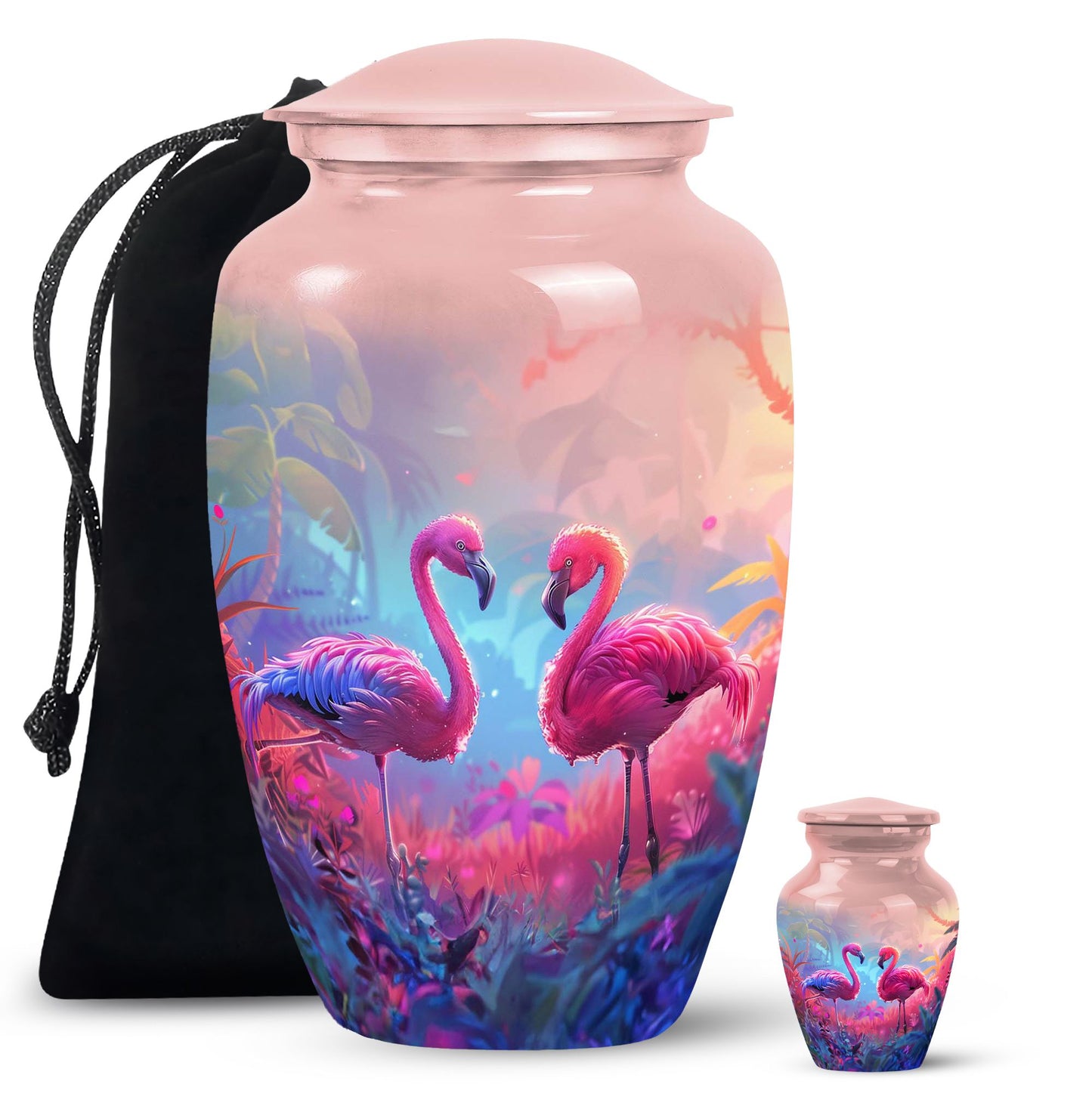 Pink Personalized Bird Cremation Urn for Men & Women - 10-inch, 200 cu in - Yatskia